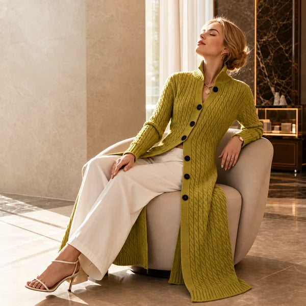 Noreena - Cardigan en Maille Torsadée Avec Fermeture à Boutons