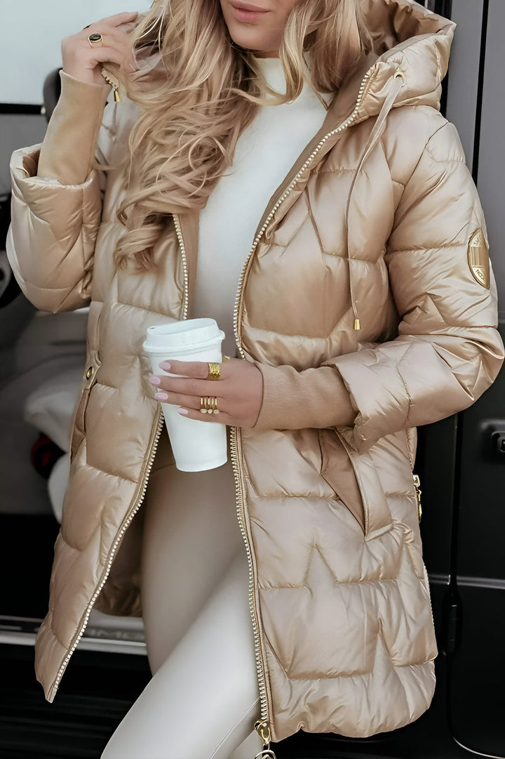 Mageina - Manteau D'hiver Élégant Avec Capuche Et Rembourrage