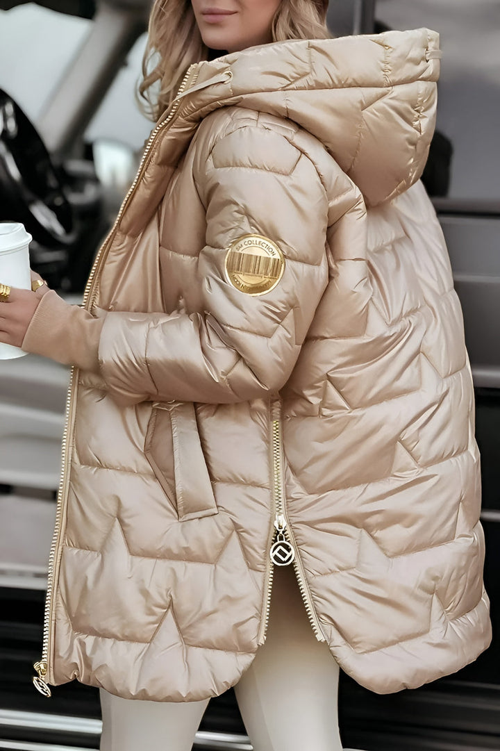 Mageina - Manteau D'hiver Élégant Avec Capuche Et Rembourrage