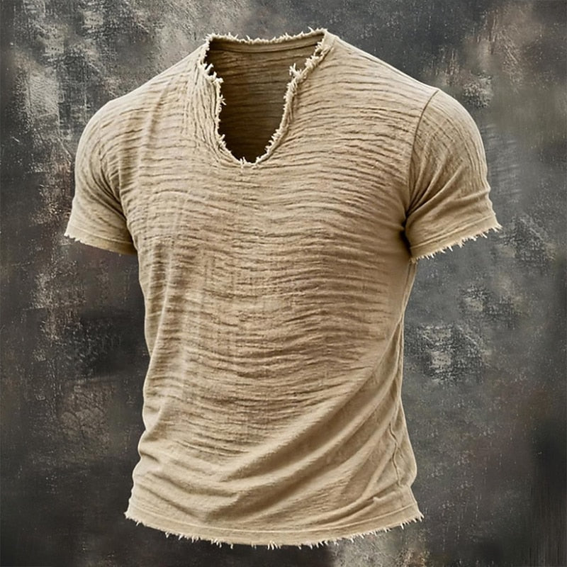 Pavel - T-shirt Vintage À Col en V
