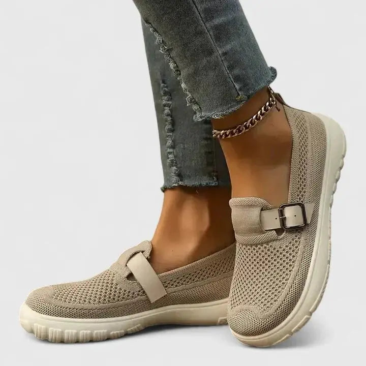 Clemencia - Mocassins à Tige en Tricot et Sangles à Boucle