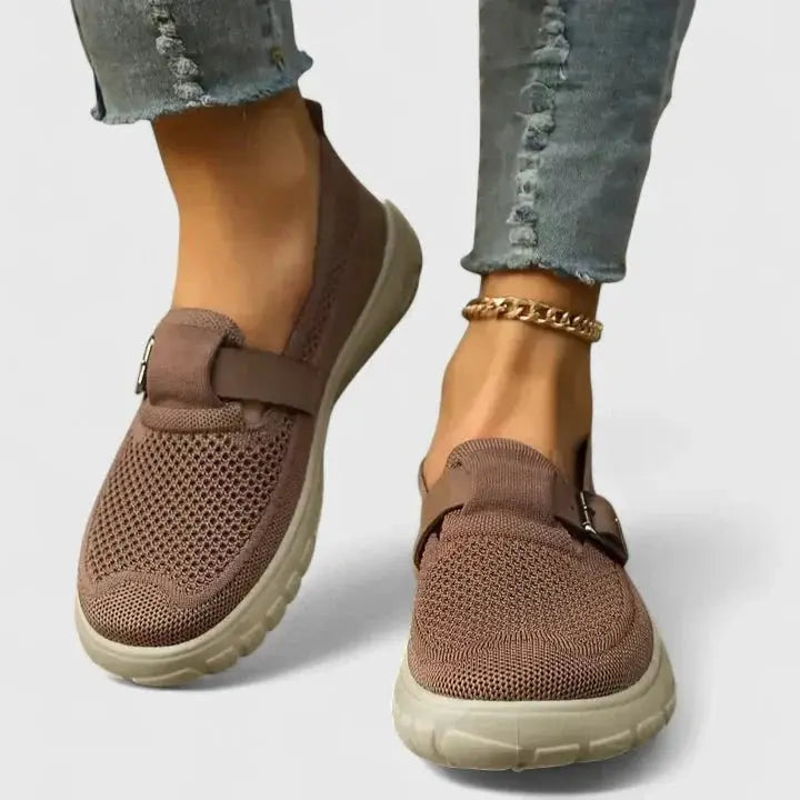 Clemencia - Mocassins à Tige en Tricot et Sangles à Boucle