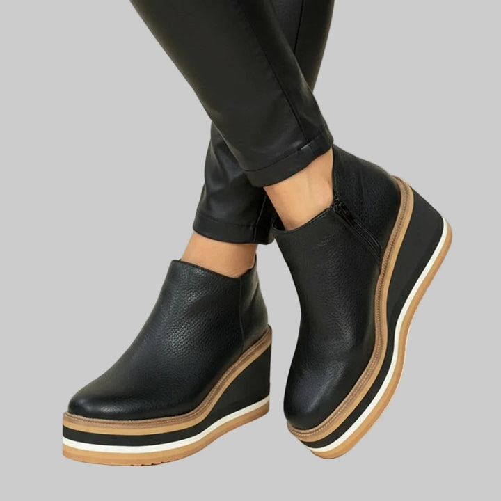 Sevilay - Bottines à Talon Compensé et Fermeture éclair