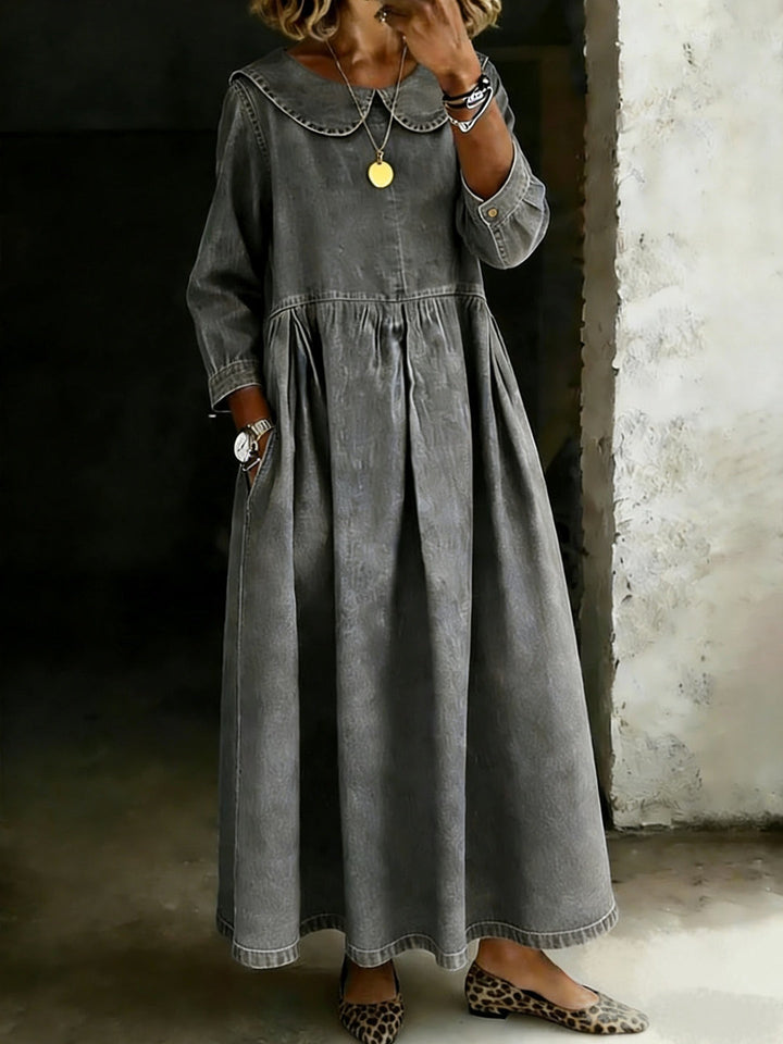 Dasol - Robe en Jean À Manches Longues