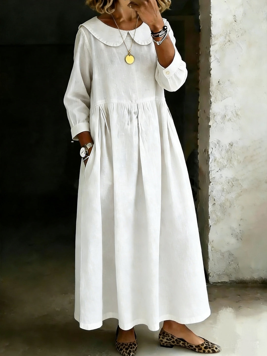 Dasol - Robe en Jean À Manches Longues