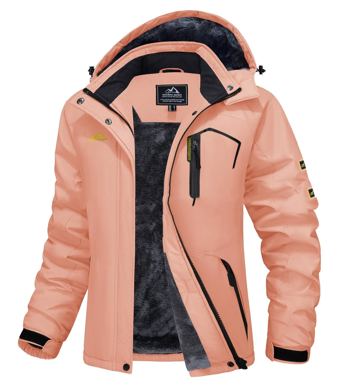 Jerieka - Veste D'hiver À Capuche Doublée en Polaire
