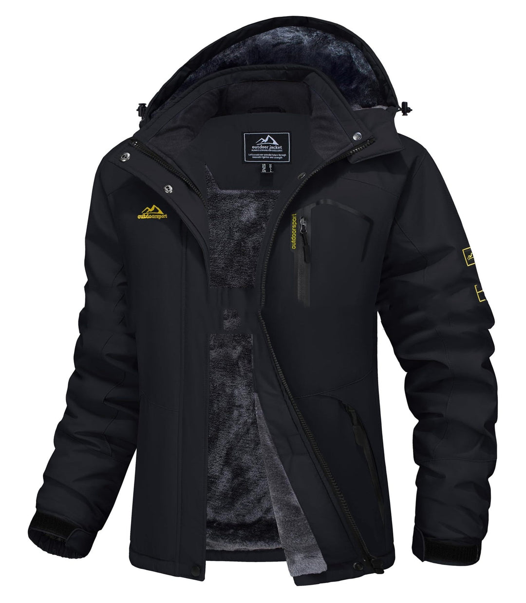 Jerieka - Veste D'hiver À Capuche Doublée en Polaire