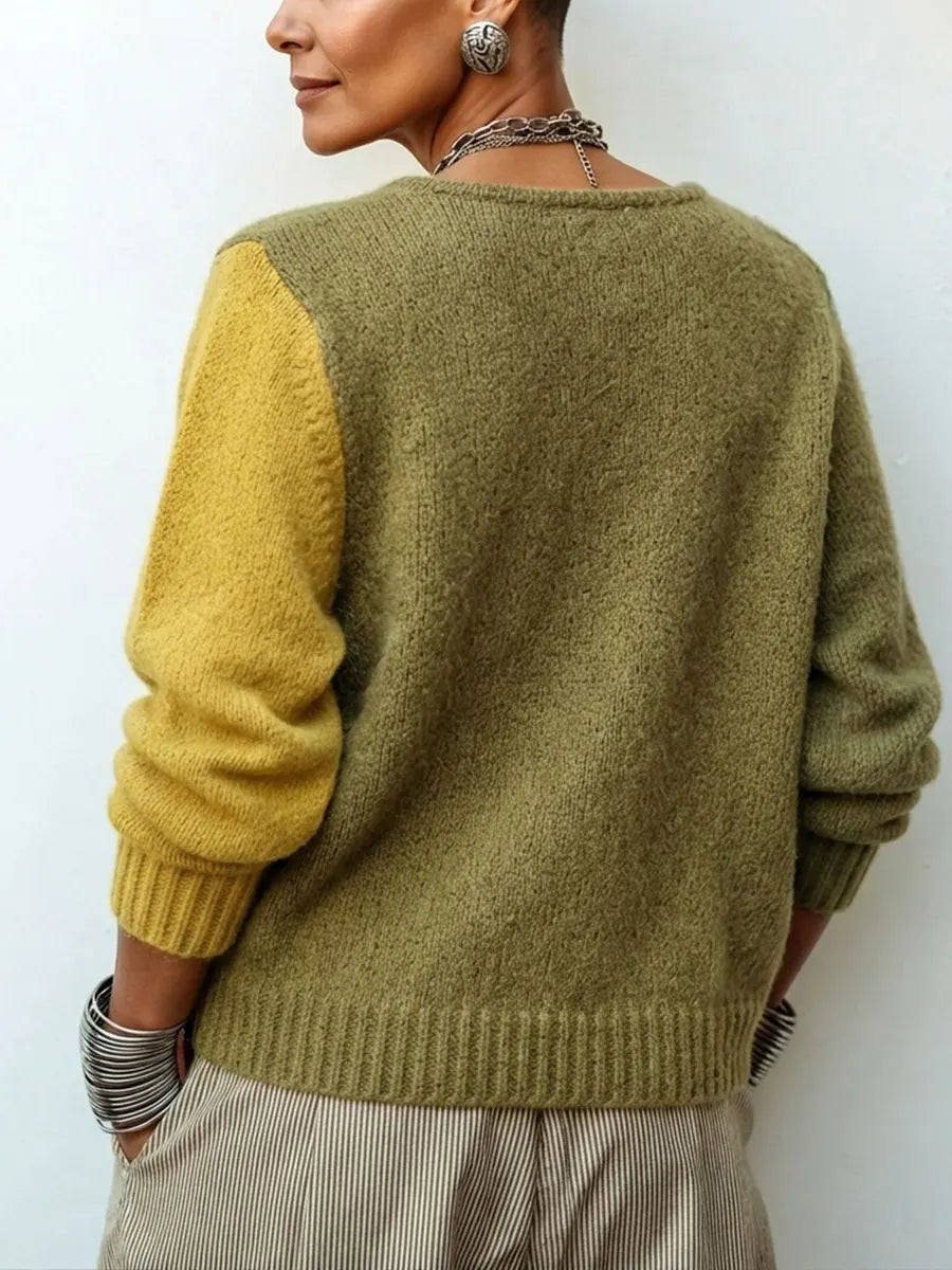 Lizana - Pull en Maille Asymétrique À Blocs De Couleur