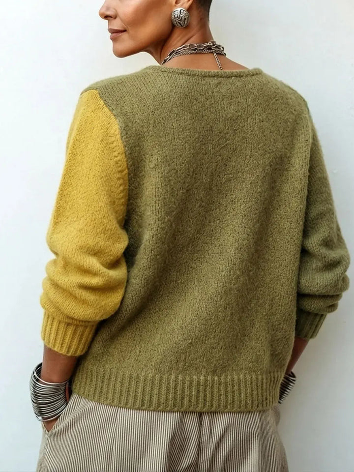 Lizana - Pull en Maille Asymétrique À Blocs De Couleur