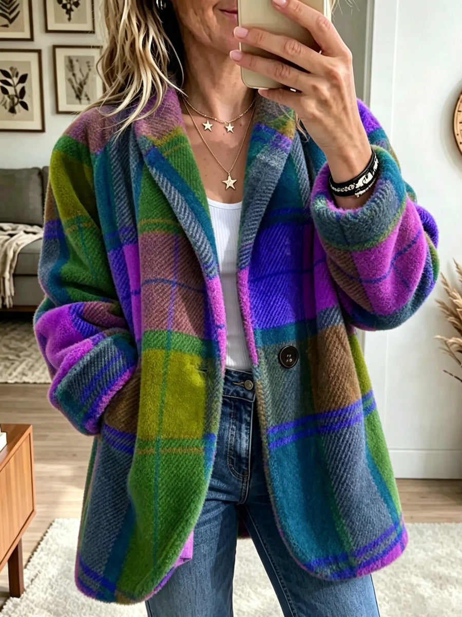 Noralia - Manteau À Carreaux Multicolores