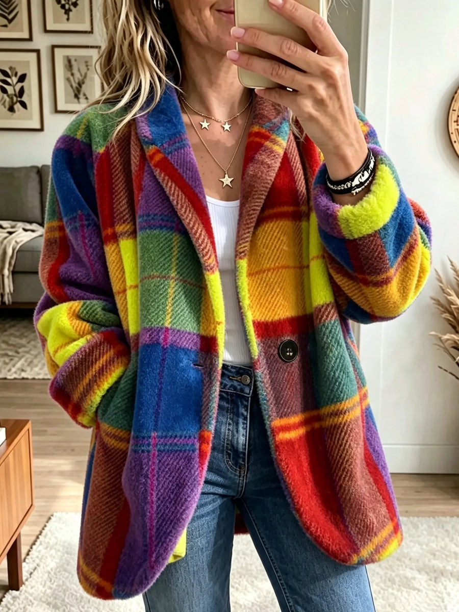 Noralia - Manteau À Carreaux Multicolores