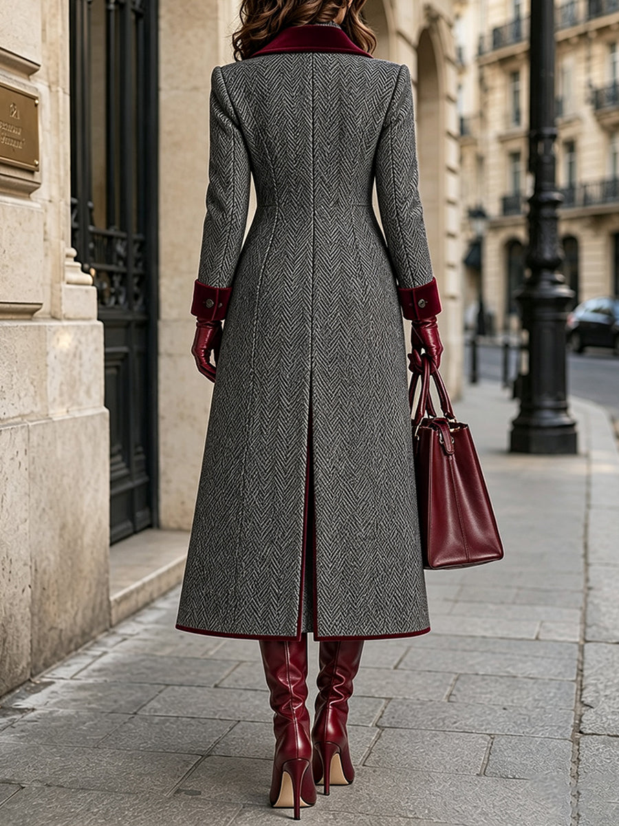 Tanesha - Manteau Long Élégant en Mélange De Laine