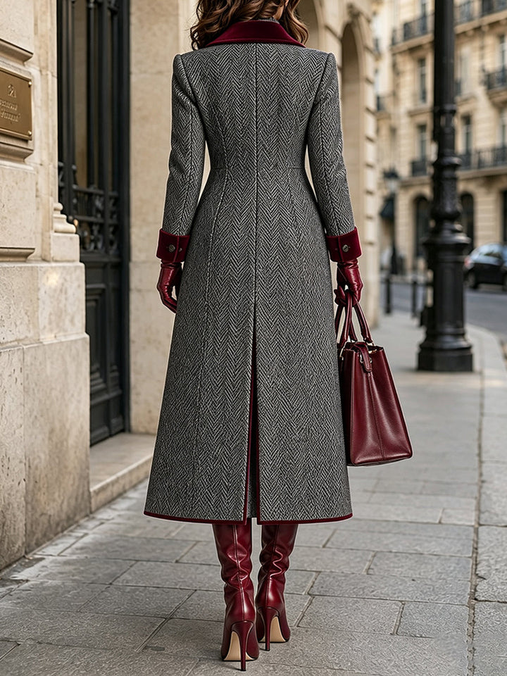 Tanesha - Manteau Long Élégant en Mélange De Laine