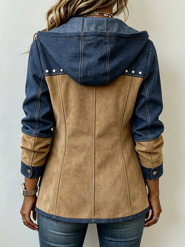 Lyndsay - Veste à Capuche Avec Empiècements Texturés Contrastés