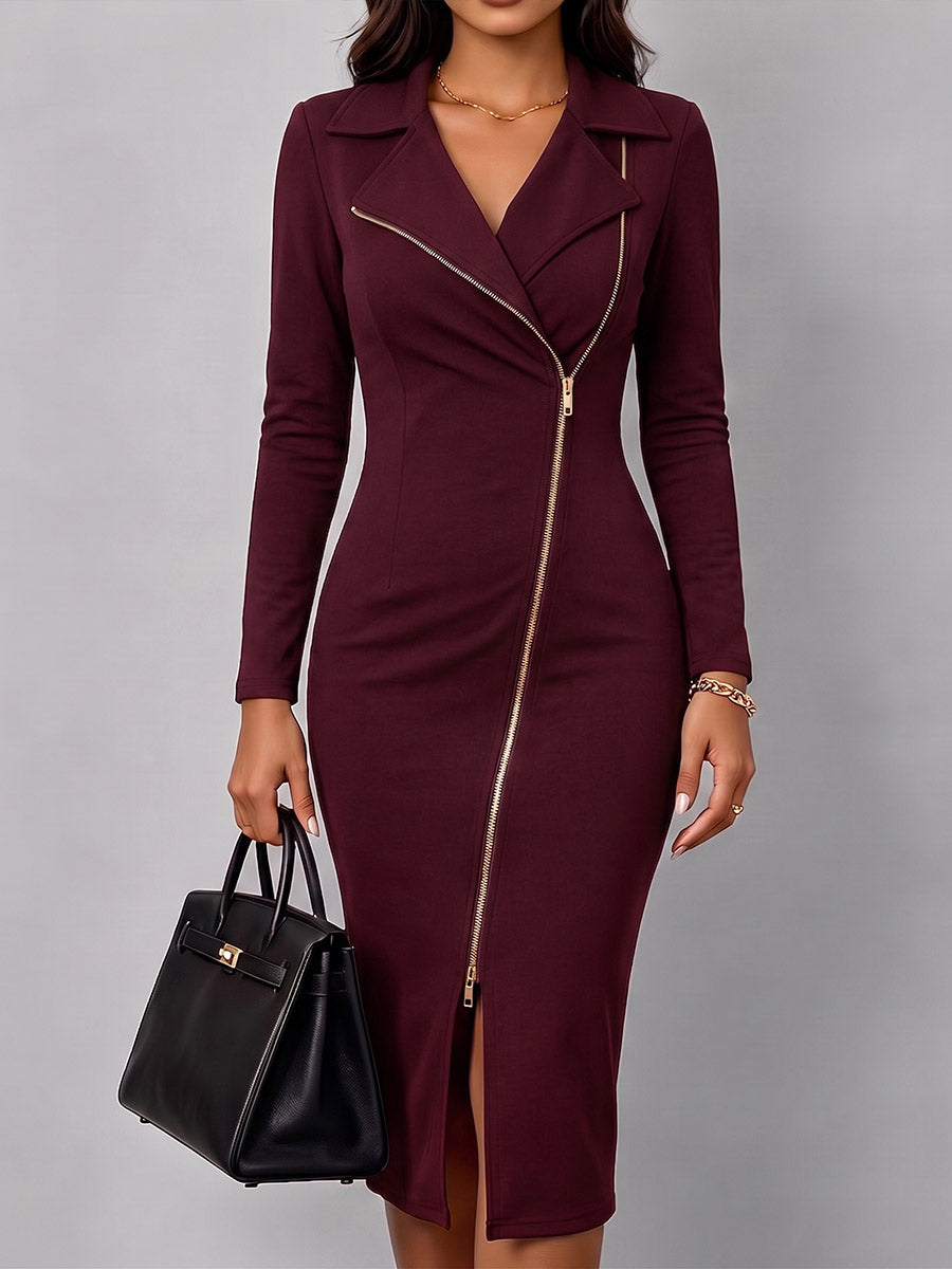 Shaniz - Robe Décontractée Ajustée À Manches Longues