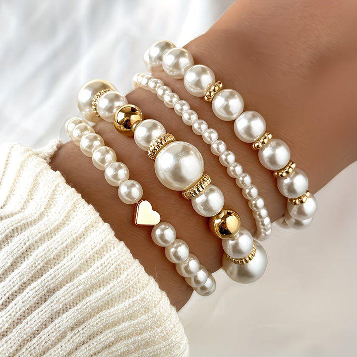 Adelen - Lot De 4 Bracelets Superposables en Perles
