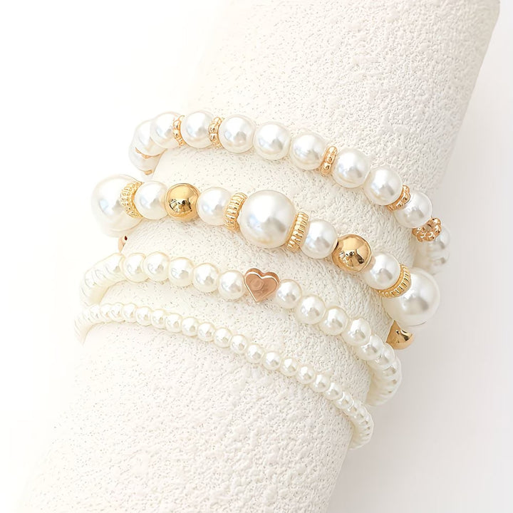 Adelen - Lot De 4 Bracelets Superposables en Perles