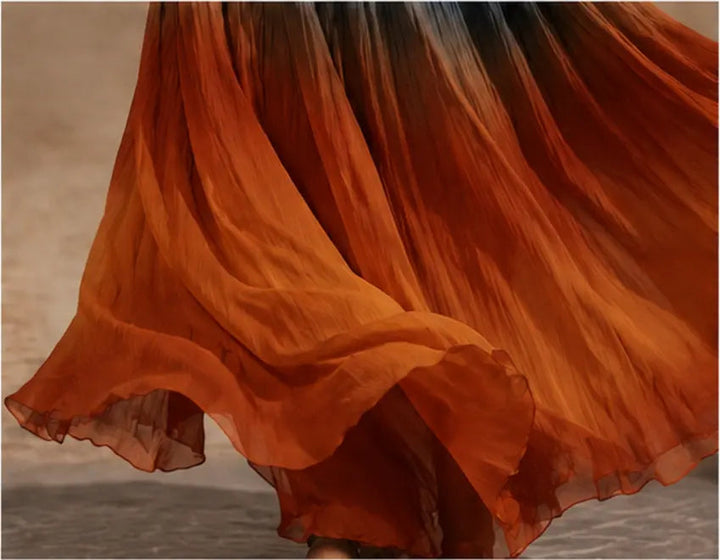 Naeela - Robe Longue à Encolure Dos nu/en V et Efet Ombré
