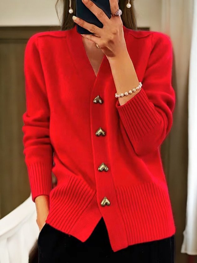 Lyddia - Cardigan Avec Bouton en Forme De Cœur