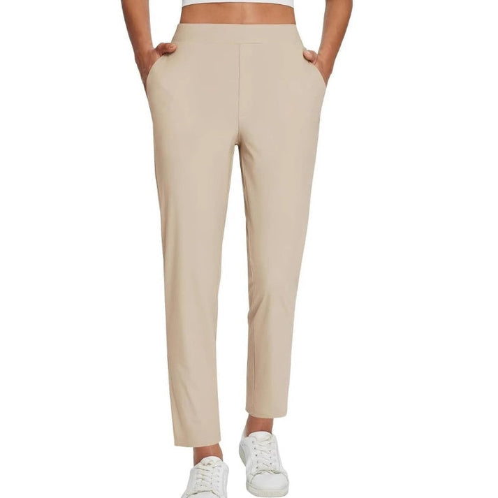 Zaryn - Pantalon Stretch Taille Haute Avec Poche