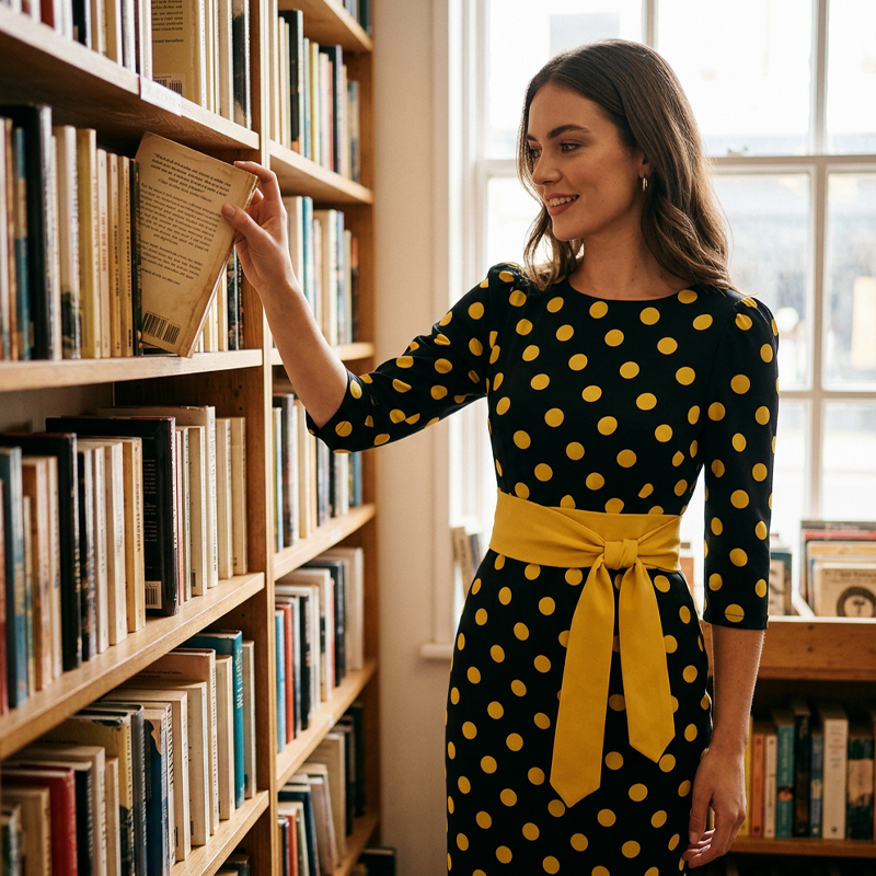 Konila - Robe Rétro élégante à Pois