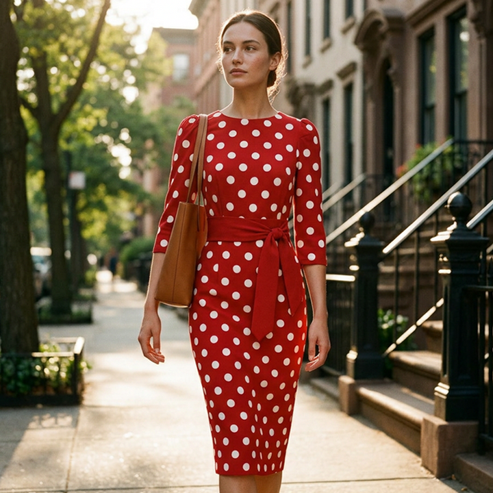 Konila - Robe Rétro élégante à Pois