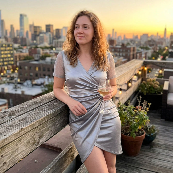 Polly - Robe Plissée À Encolure en V