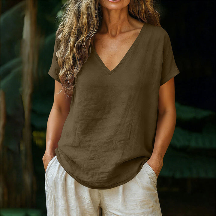 Norrah - T Chemise à col en V