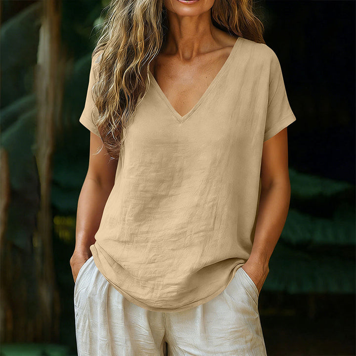 Norrah - T Chemise à col en V