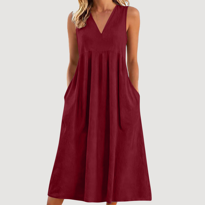 Milanie - Robe Midi Sans Manches