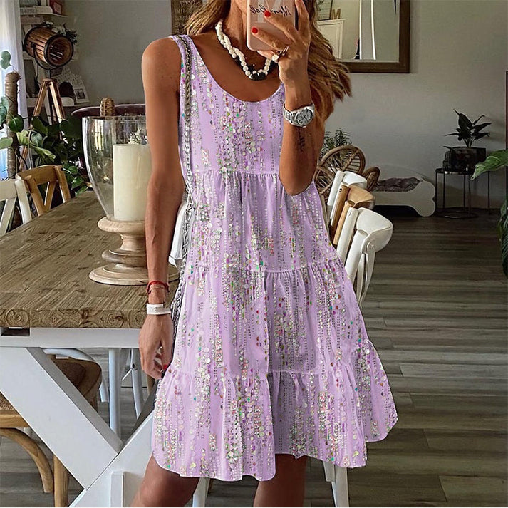 Jada - Robe MIDI Sans Manches À Col Rond