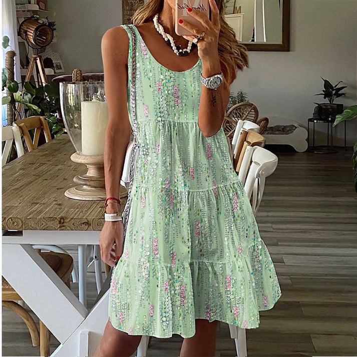 Jada - Robe MIDI Sans Manches À Col Rond