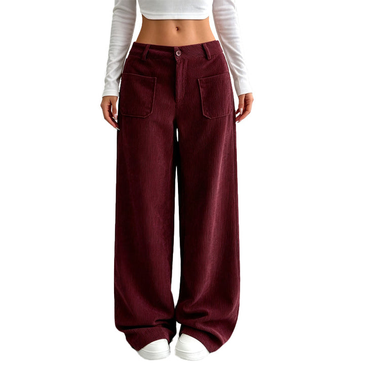 Jina - Pantalon À Jambes Larges Avec Poches Avant