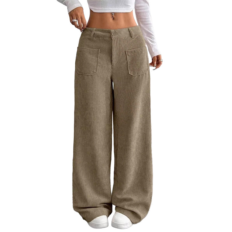 Jina - Pantalon À Jambes Larges Avec Poches Avant