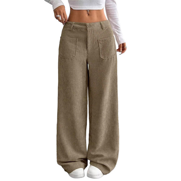 Jina - Pantalon À Jambes Larges Avec Poches Avant