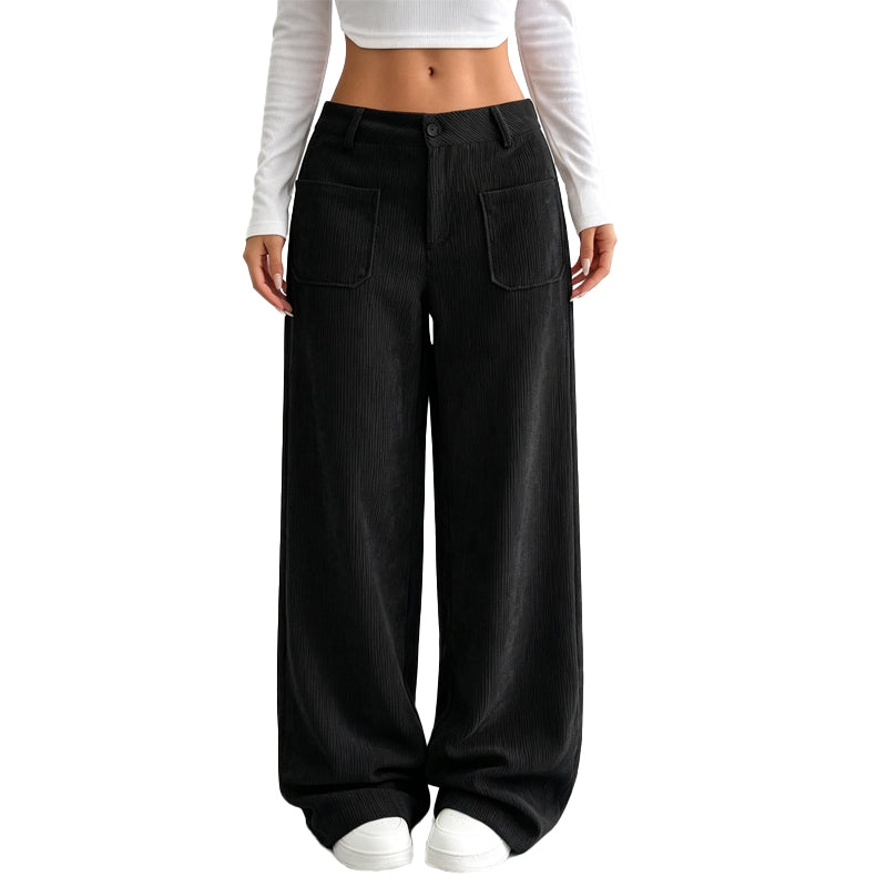 Jina - Pantalon À Jambes Larges Avec Poches Avant