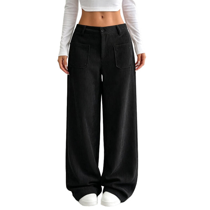 Jina - Pantalon À Jambes Larges Avec Poches Avant