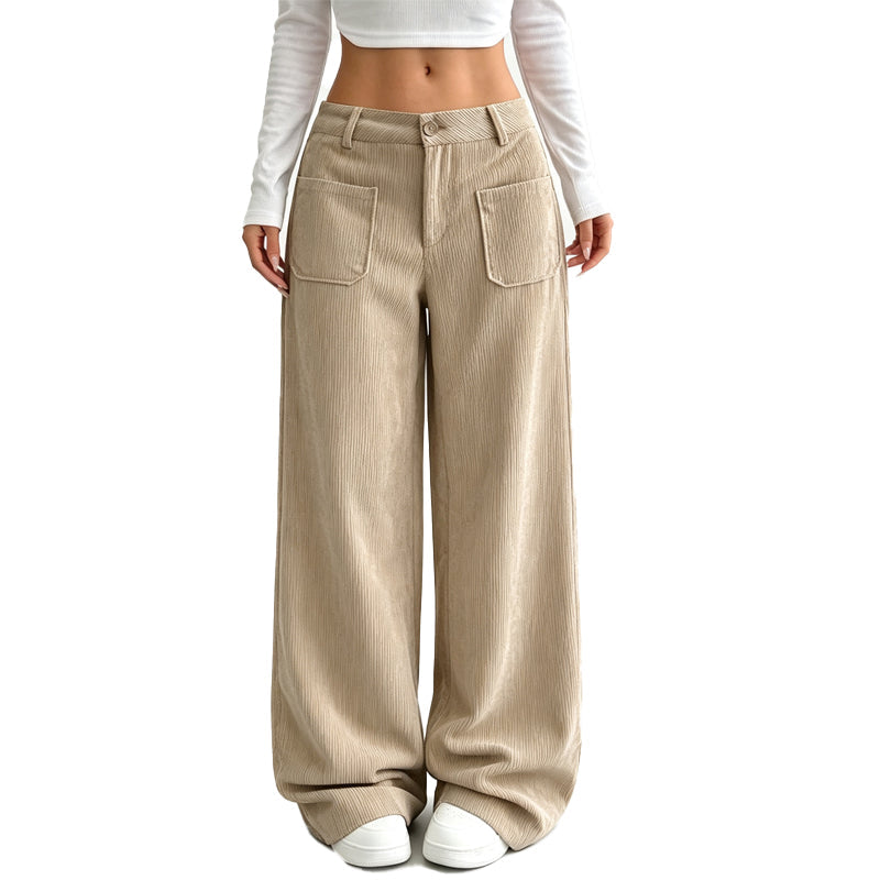 Jina - Pantalon À Jambes Larges Avec Poches Avant