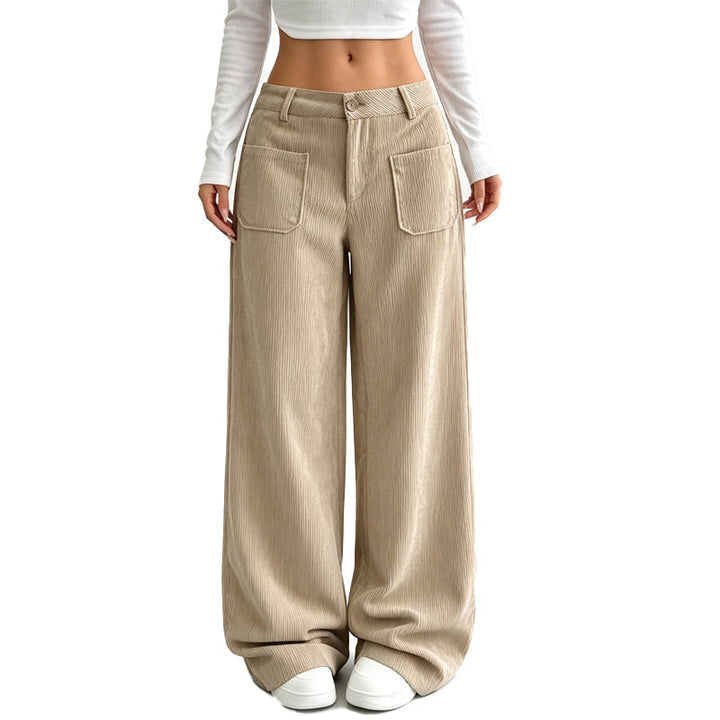 Jina - Pantalon À Jambes Larges Avec Poches Avant