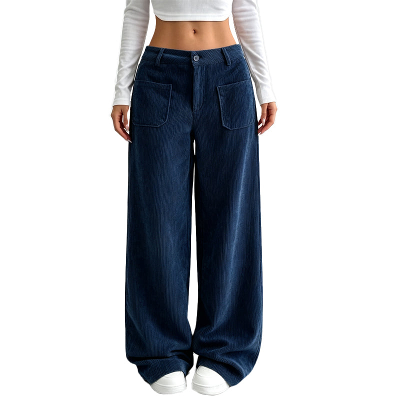 Jina - Pantalon À Jambes Larges Avec Poches Avant