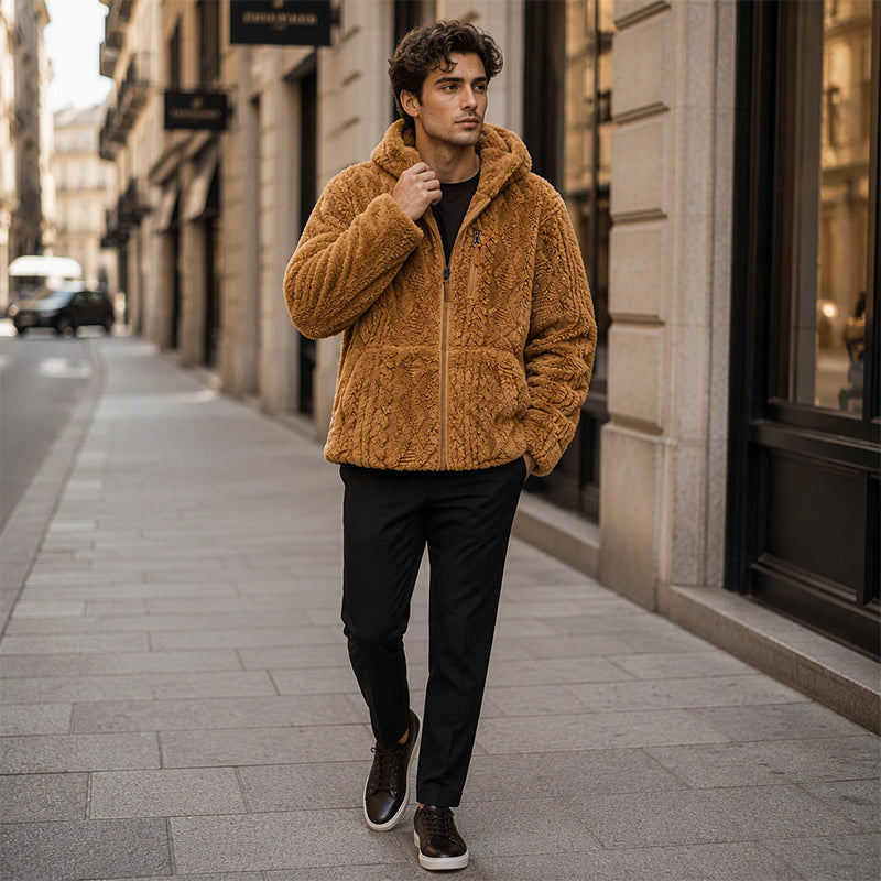 Quinten - Veste Polaire À Capuche Avec Fermeture Éclair Sur Le Devant
