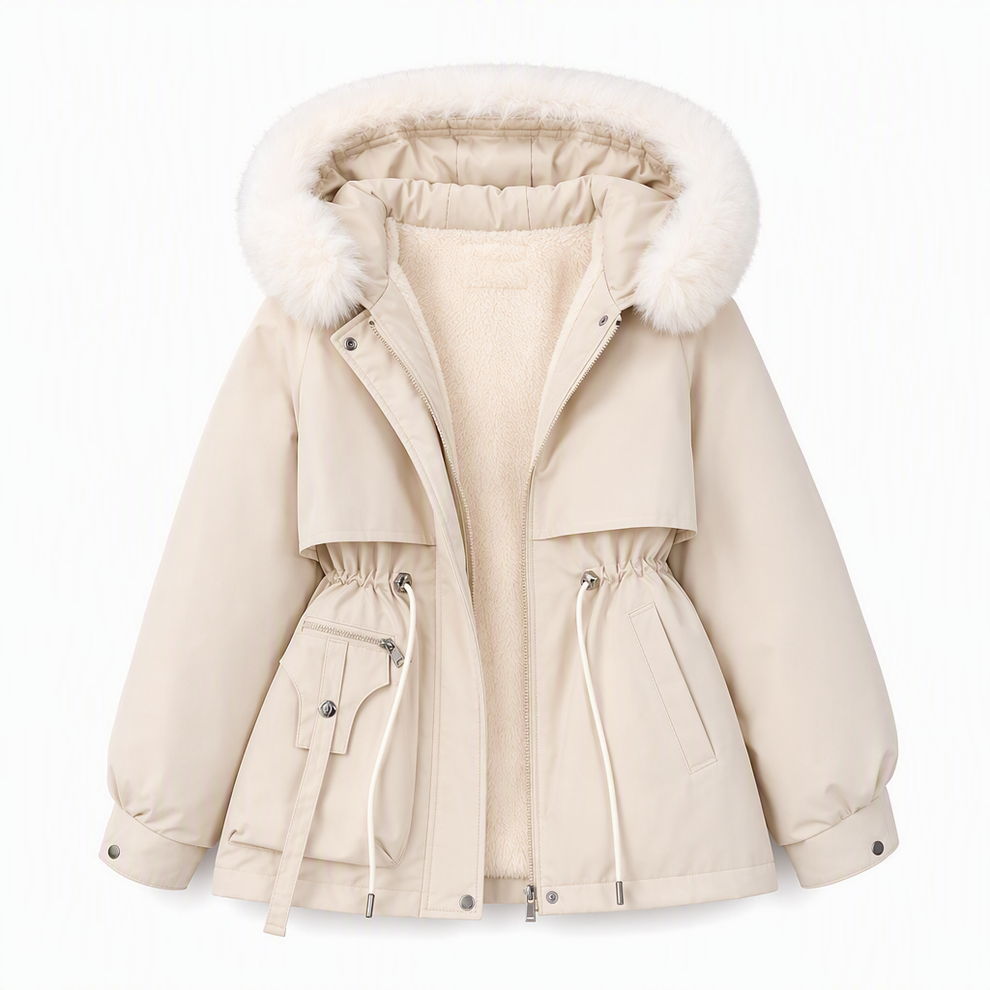 Wenqing - Veste d'hiver à Capuche en Fausse Fourrure