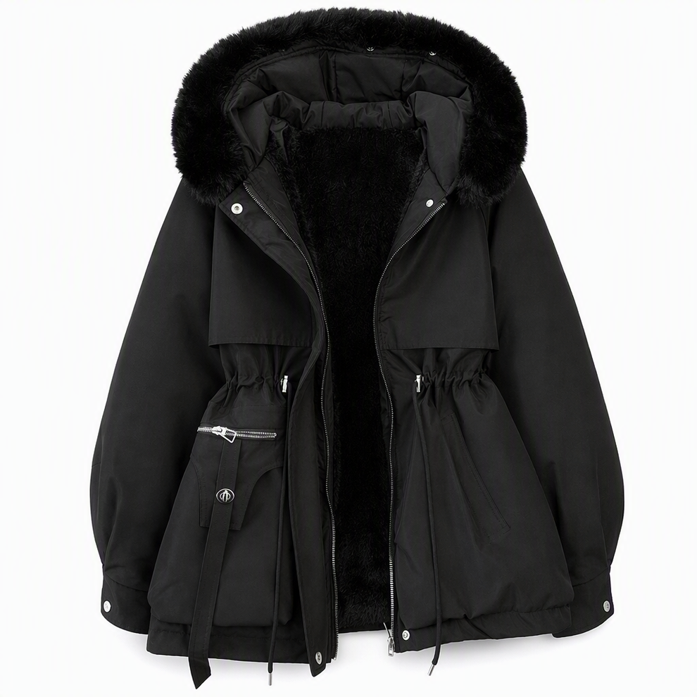 Wenqing - Veste d'hiver à Capuche en Fausse Fourrure