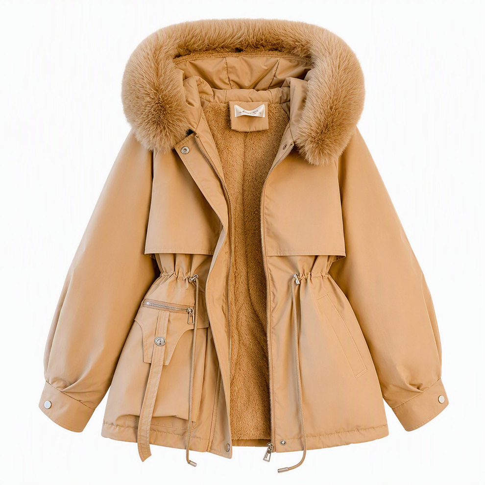 Wenqing - Veste d'hiver à Capuche en Fausse Fourrure