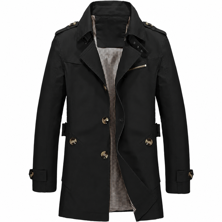 Alpaslan - Manteau à Col Cranté et Fermeture à Boutons