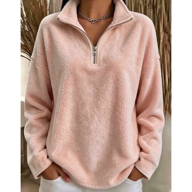 Akino - Pull en Polaire à Demi Zip et Col