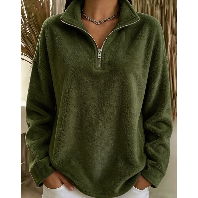Akino - Pull en Polaire à Demi Zip et Col