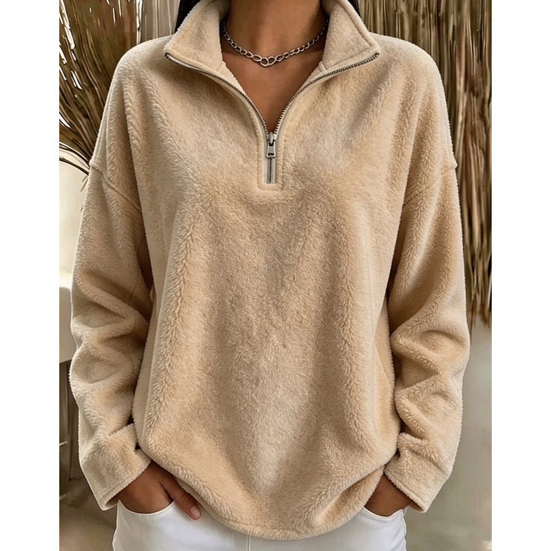 Akino - Pull en Polaire à Demi Zip et Col