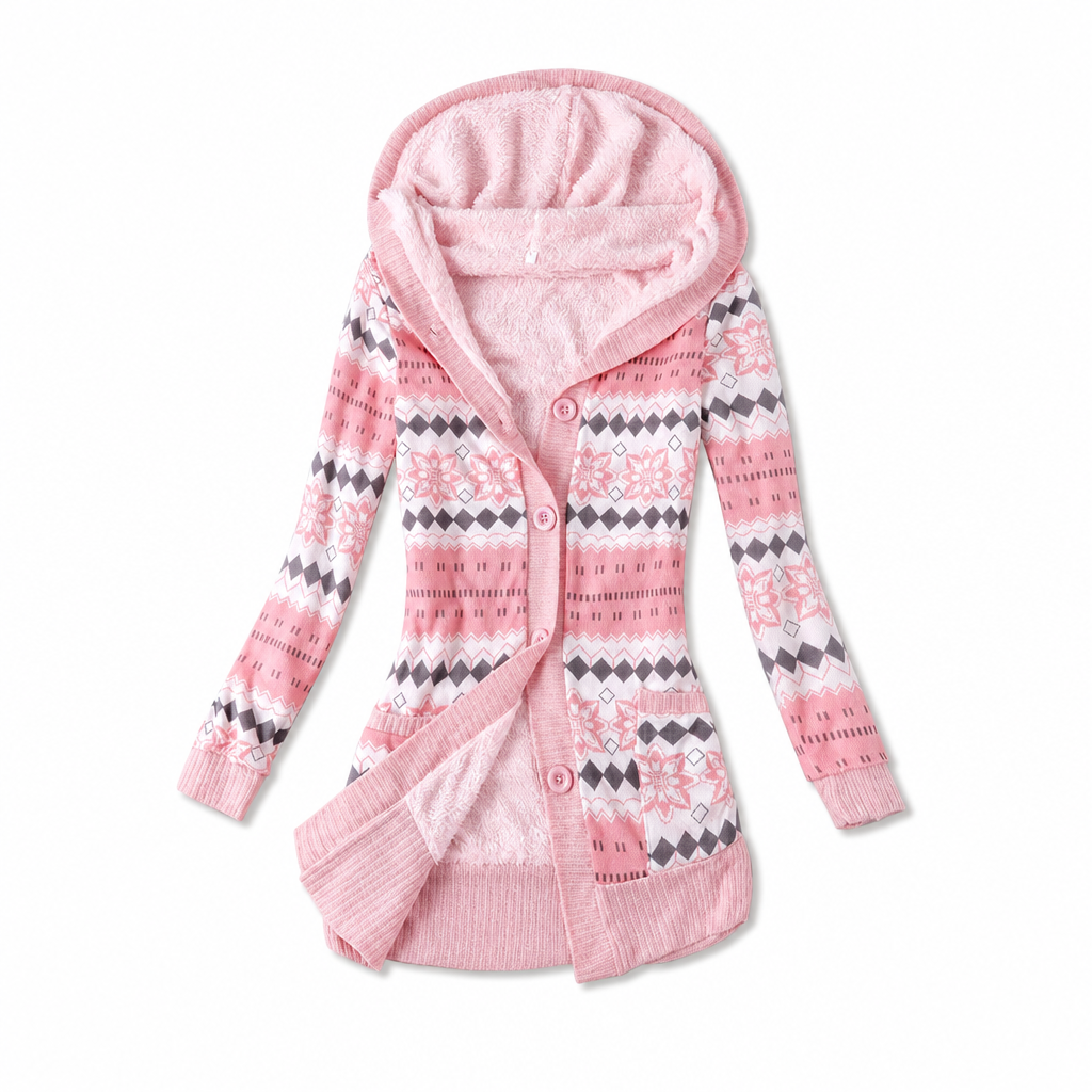 Shazina - Cardigan À Capuche À Imprimé Géométrique