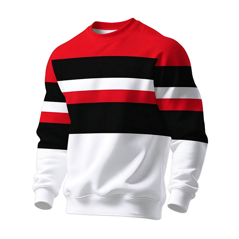 Wayale - Sweat Shirt Décontracté À Col Rond Et Rayé